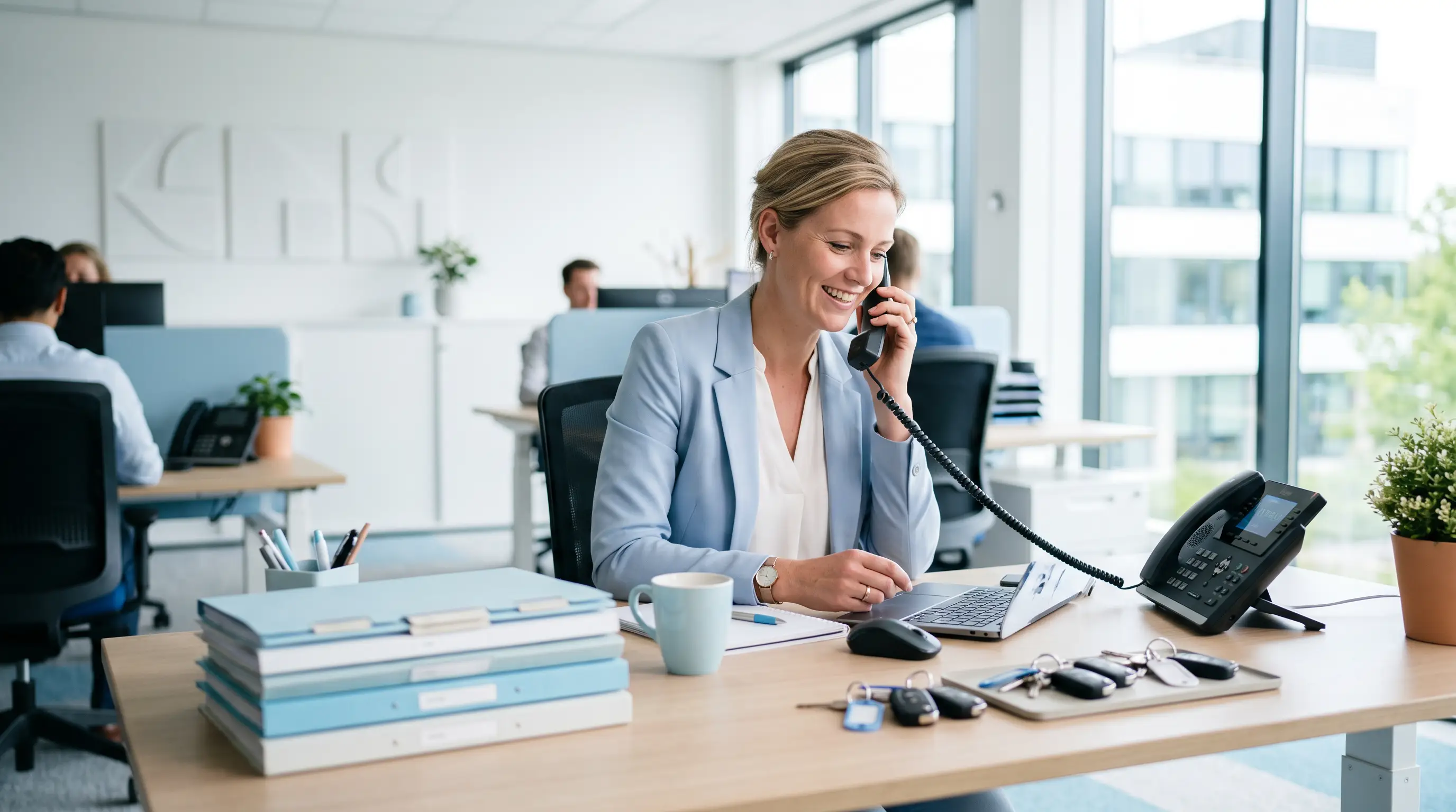 Wagenparkadministratie op een bureau